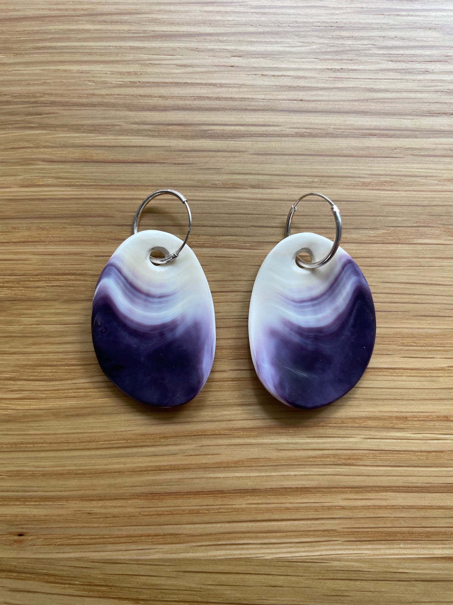 Waterways Purple Wampum Earrings