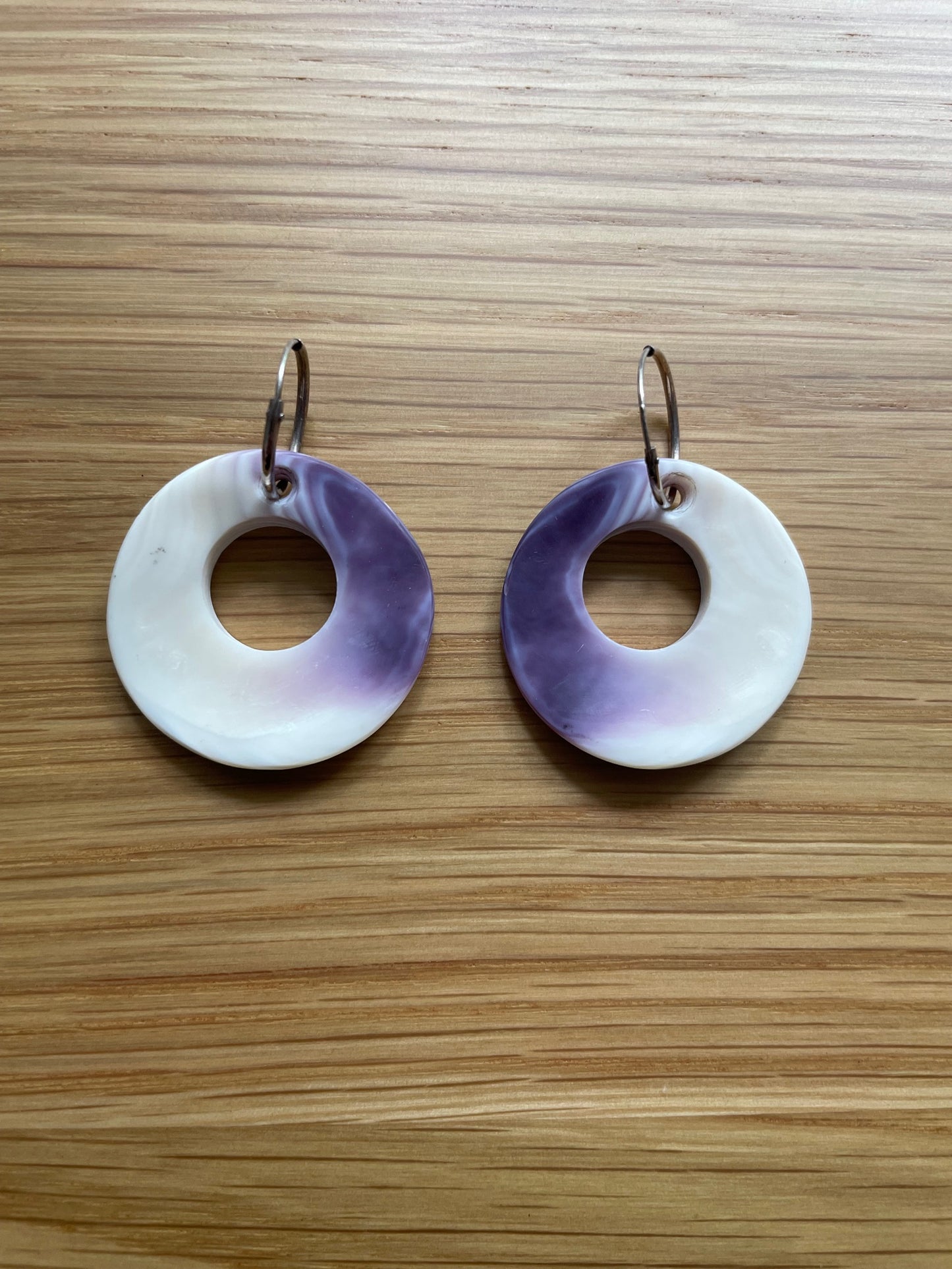 Lavender Sky Wampum Earrings