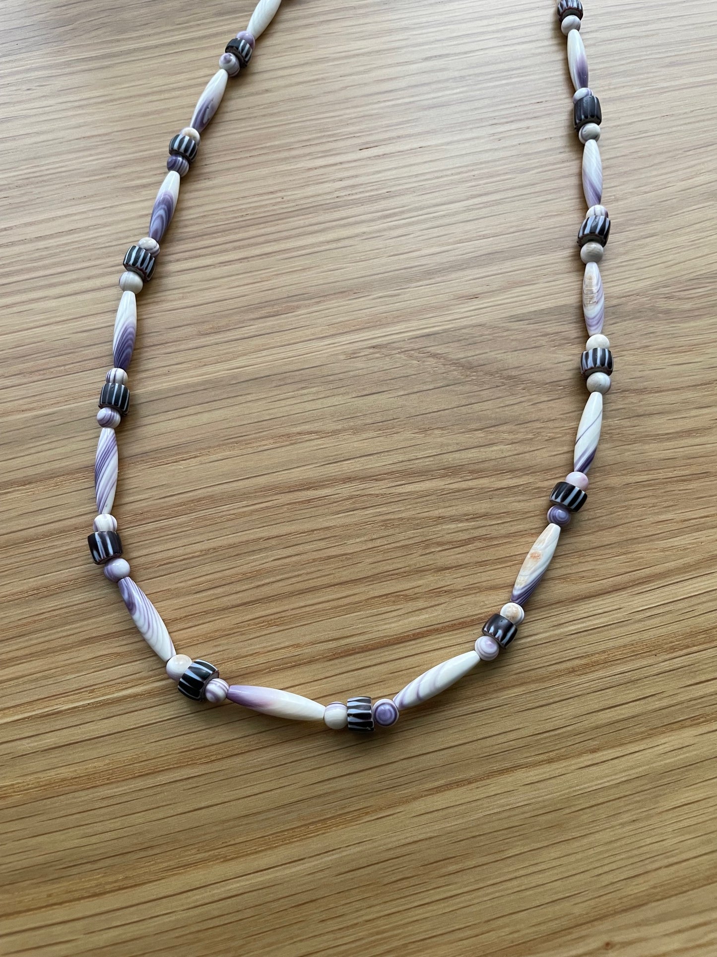 Light and Shadow Wampum Necklace