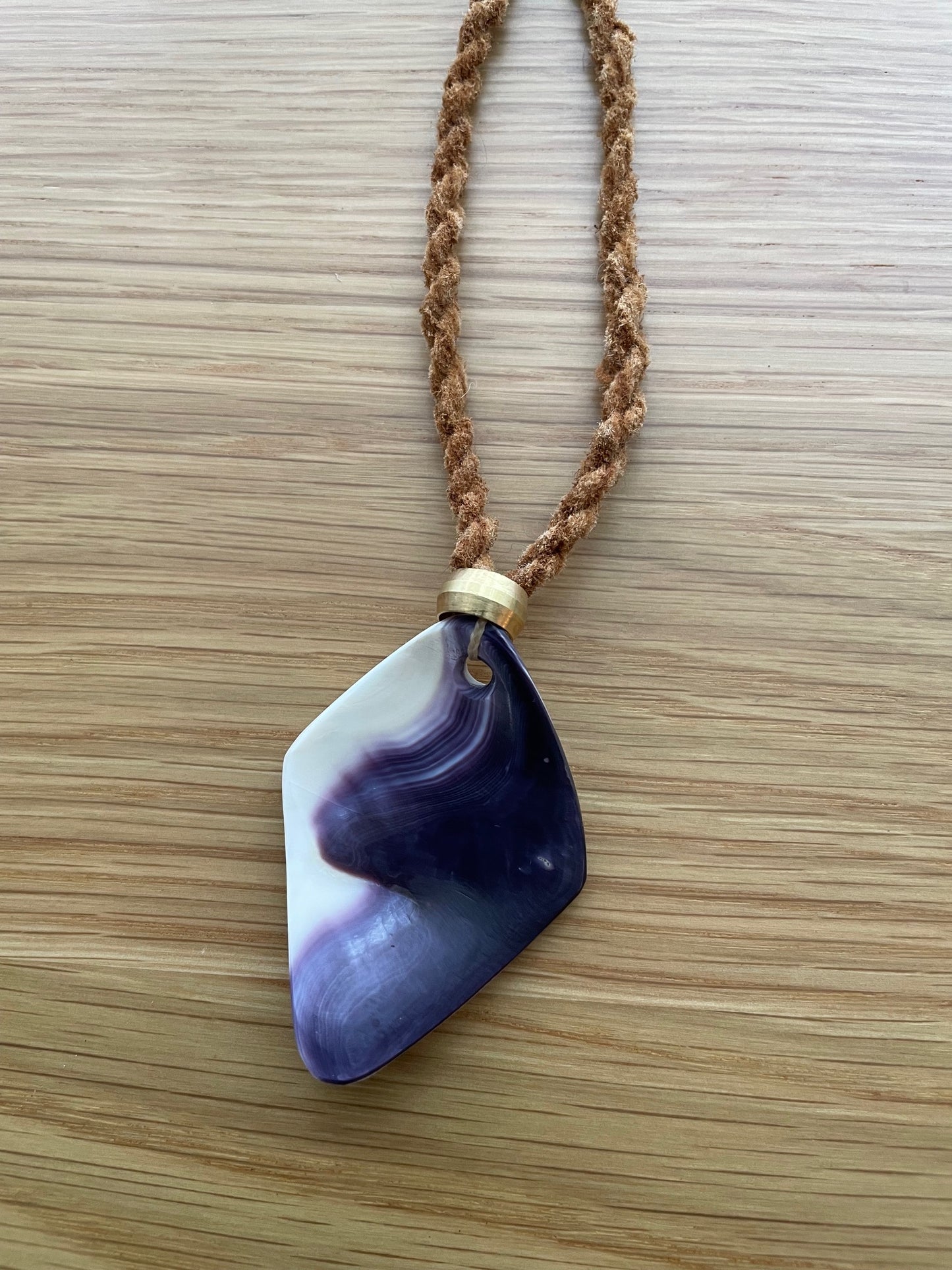Forest Shadows Purple Wampum Necklace