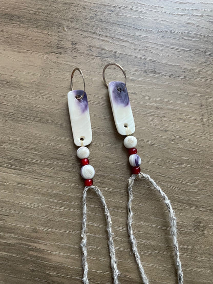 i don’t Gathering Knowledge Wampum and Milkweed Earrings