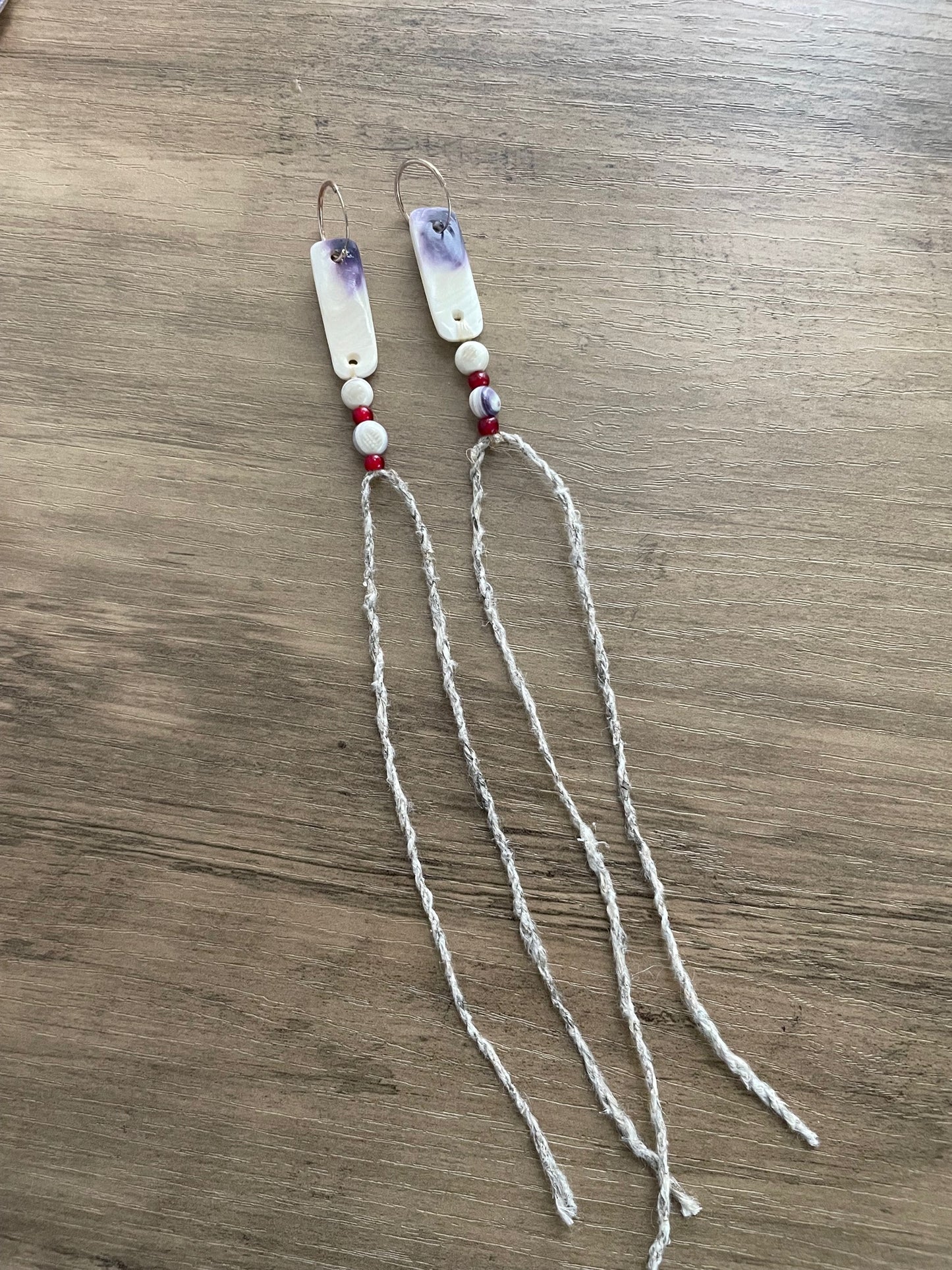 i don’t Gathering Knowledge Wampum and Milkweed Earrings