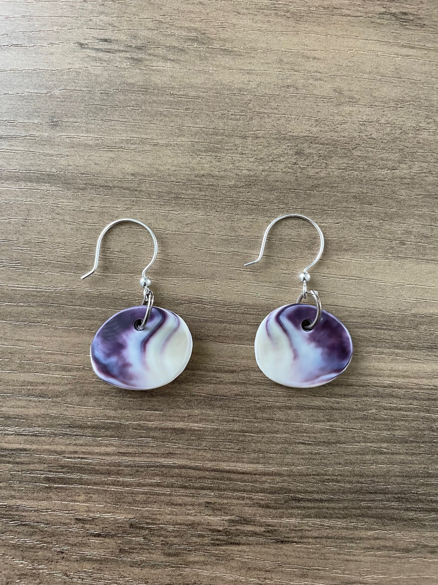 Lavender Wampum Earrings