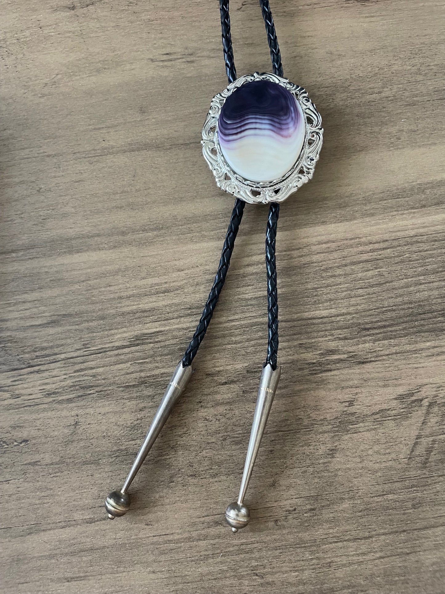 Purple Wampum Bolo Tie