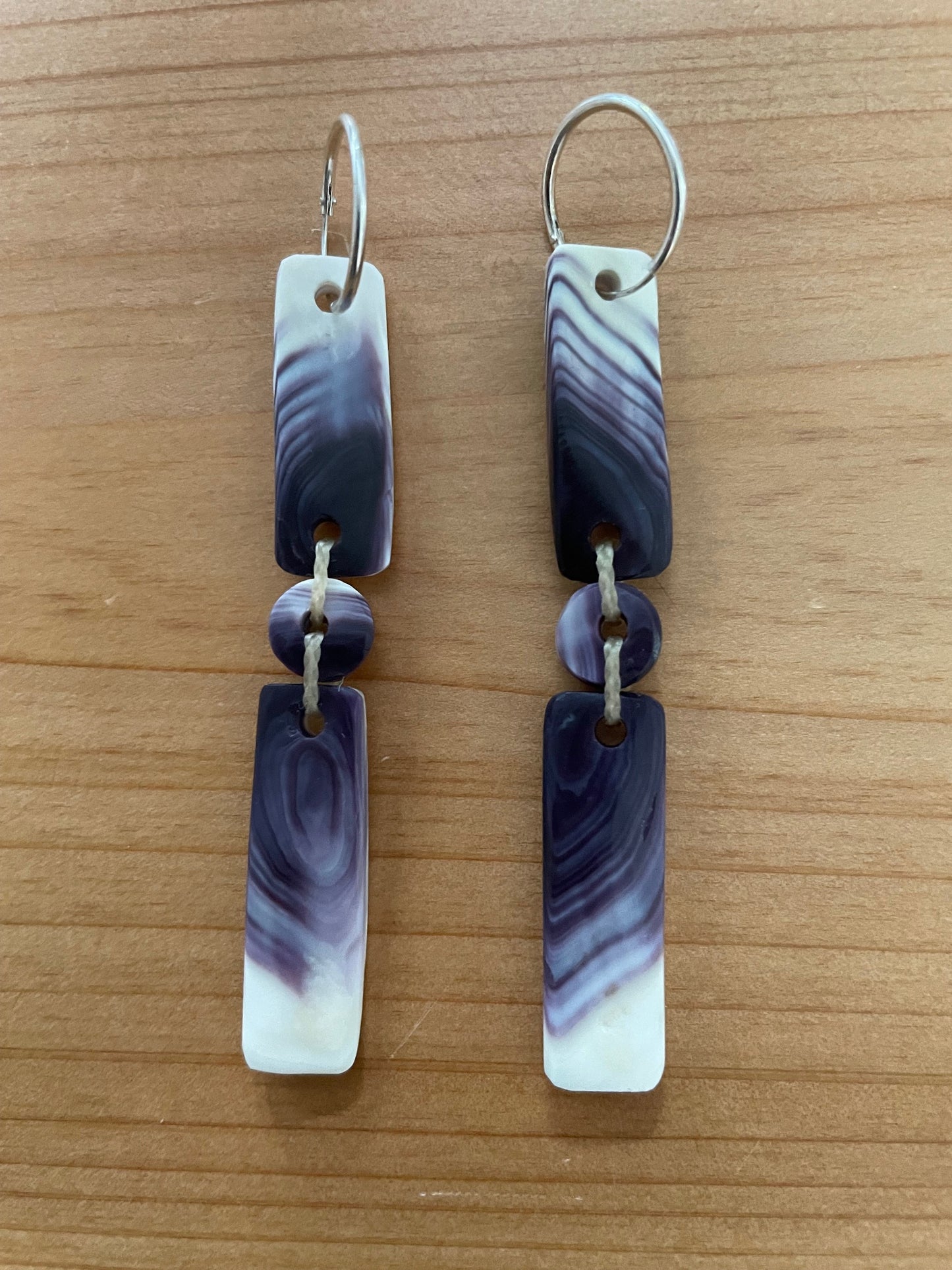 Two Tiered Wampum earrings