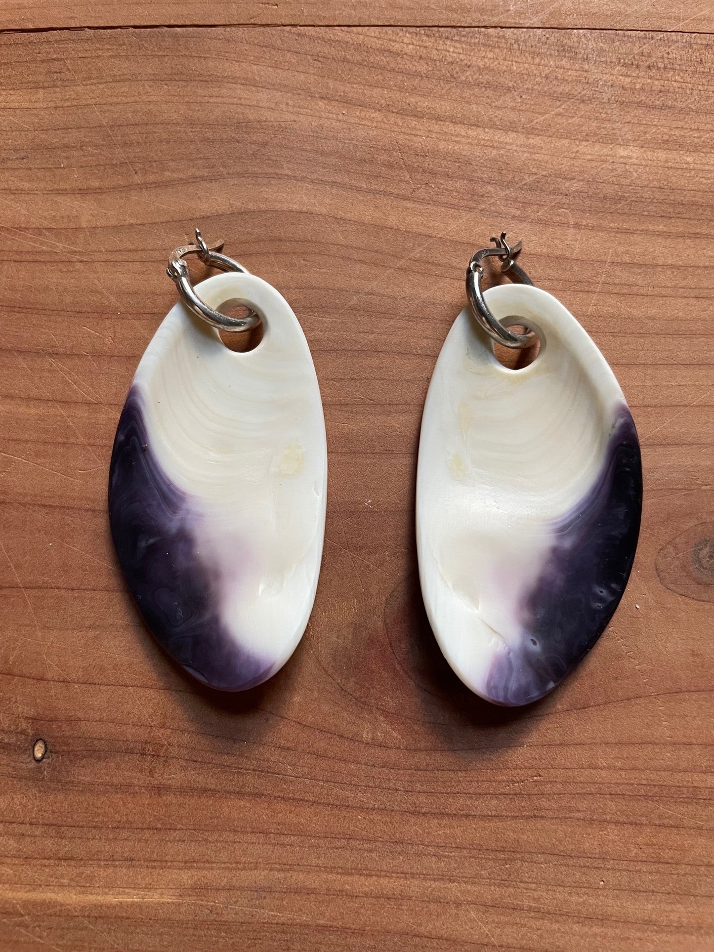 Large Oval Wampum Earrings