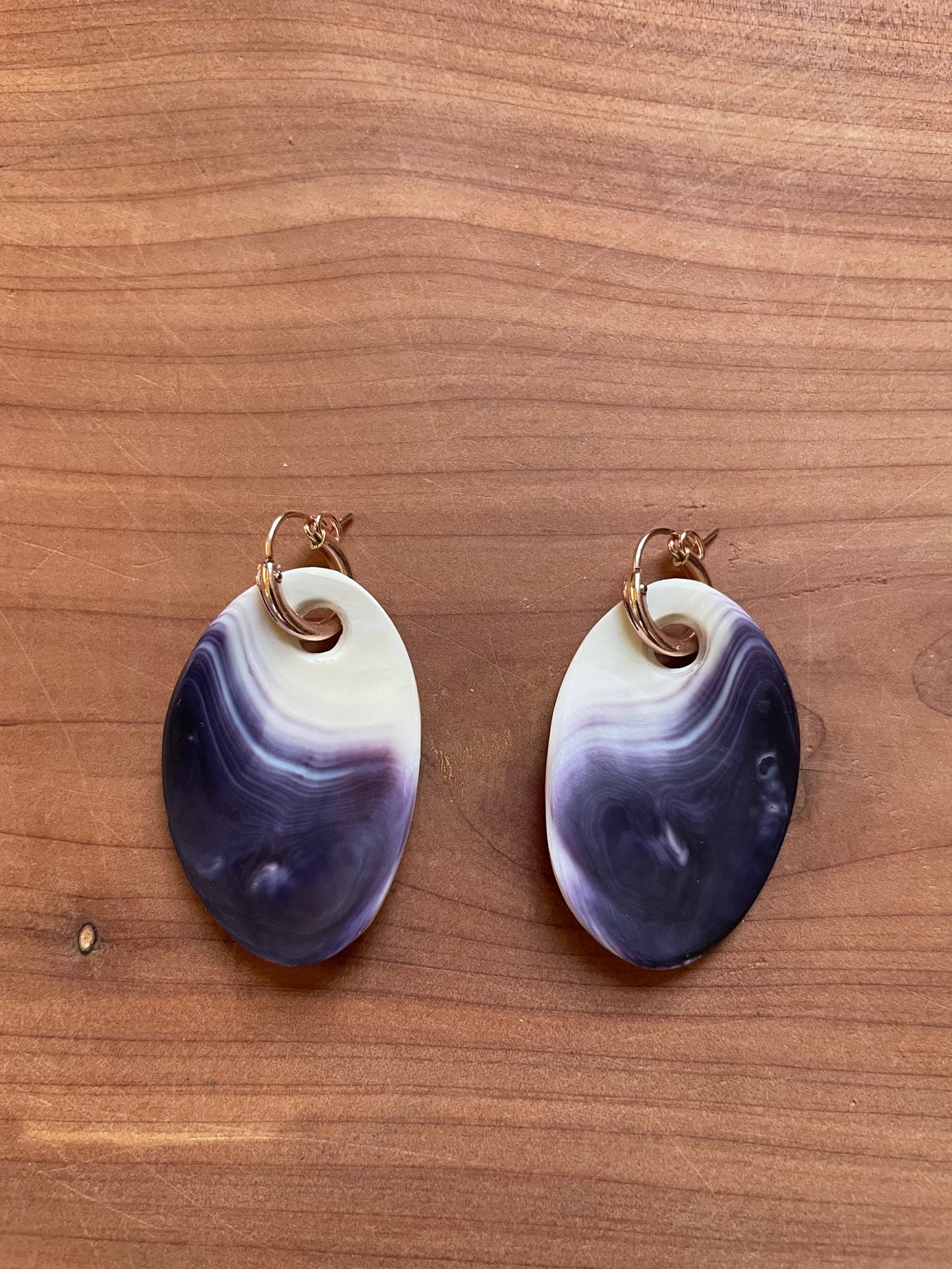 Medium Oval Wampum Earrings