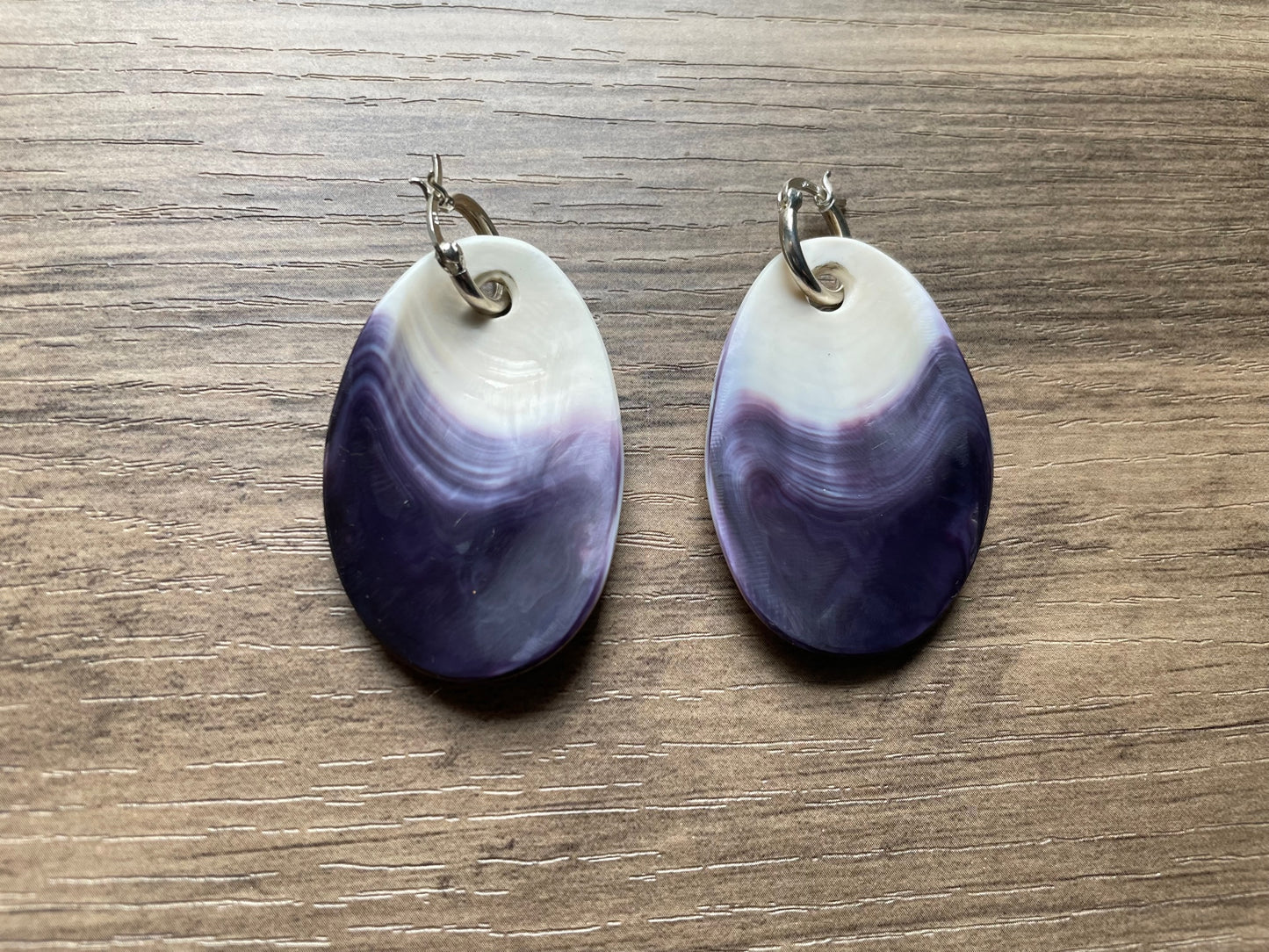 Very Large Wampum Oval Earrings with Options