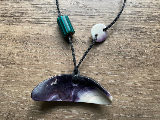 Thick Abstract Whale Necklace with Barnacle Marking