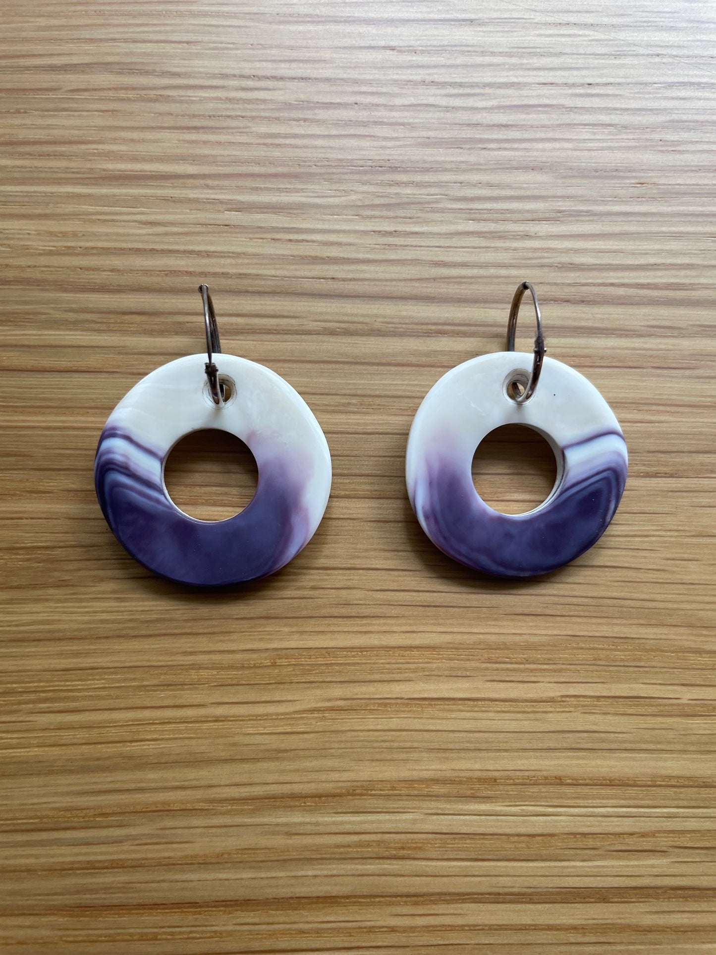 Night Sky Purple Wampum Earrings
