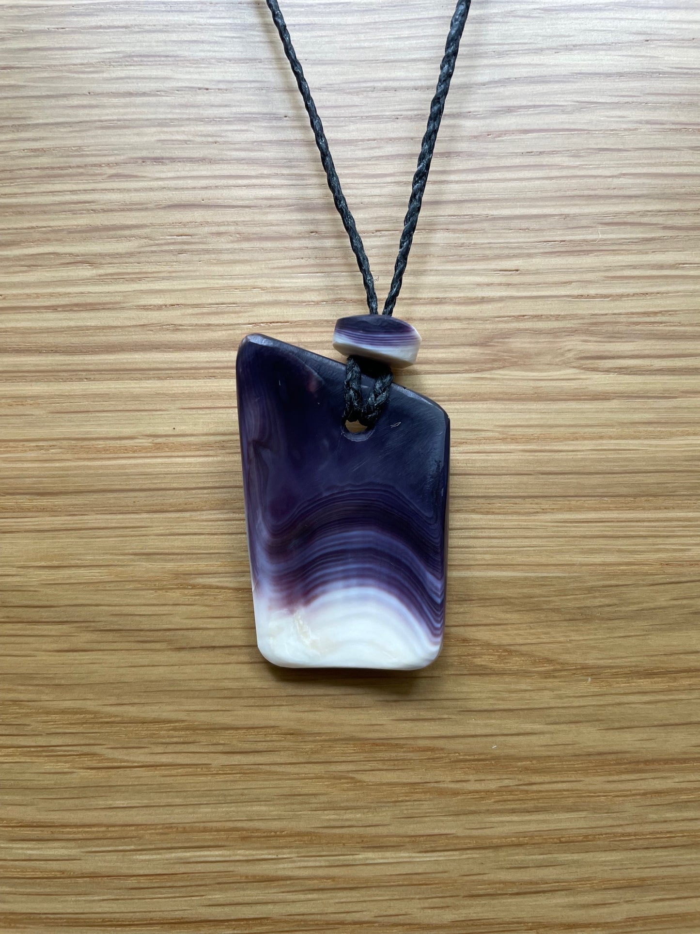 Surfacing Deep Purple Wampum Pendant