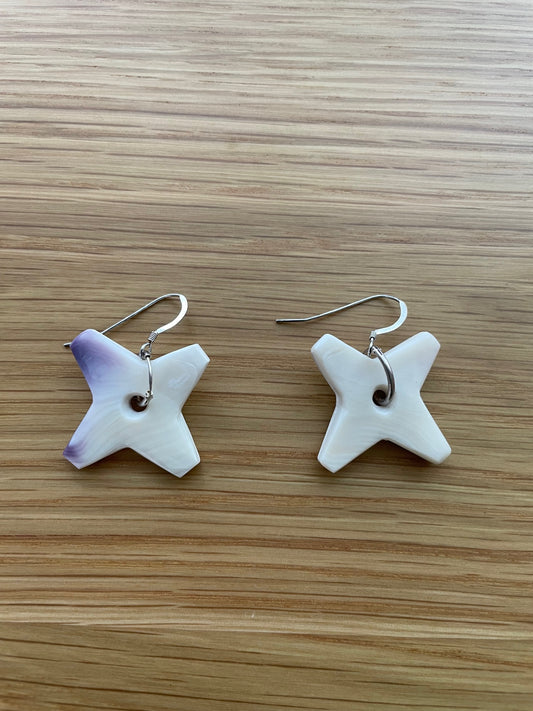 Large Evening Star II Wampum Earrings