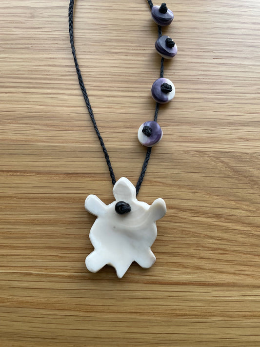 White Turtle Necklace