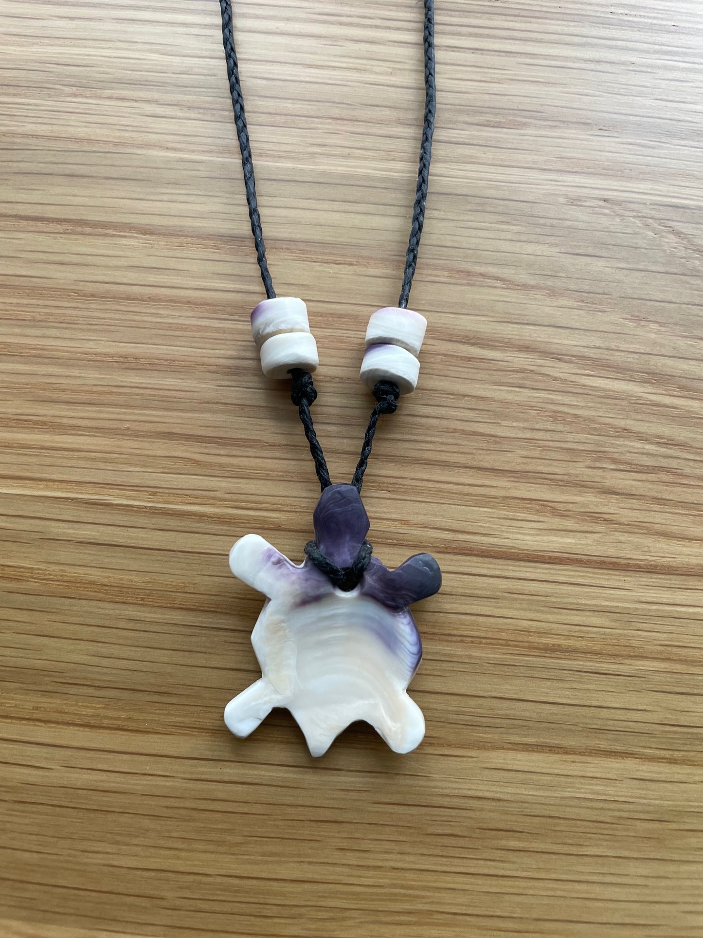 Turtle Swimming Wampum Necklace