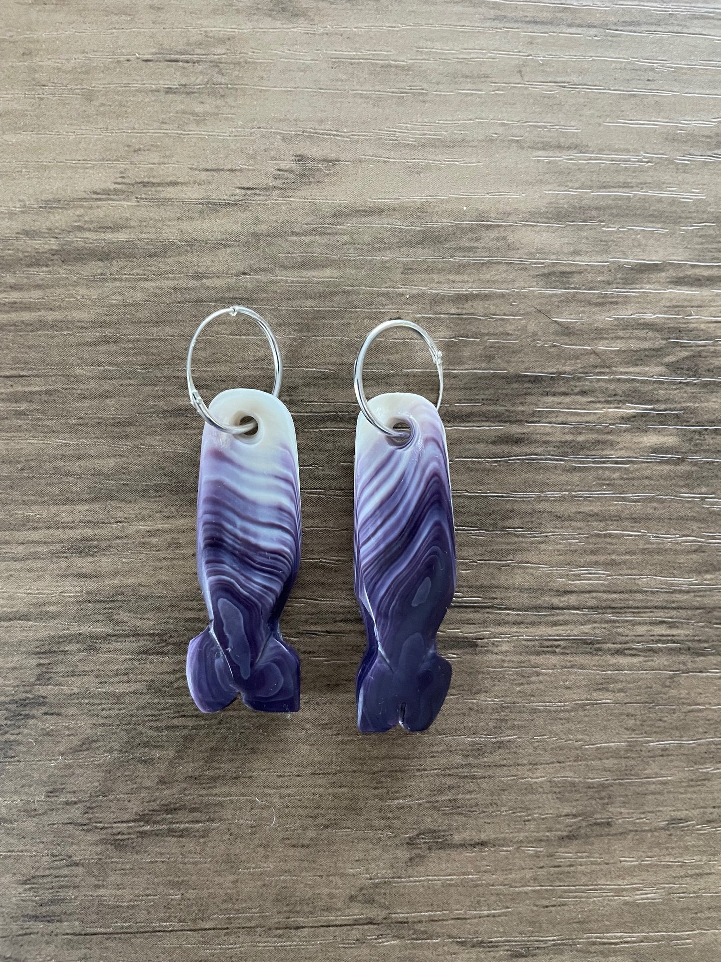 Wampum Whale Earrings II