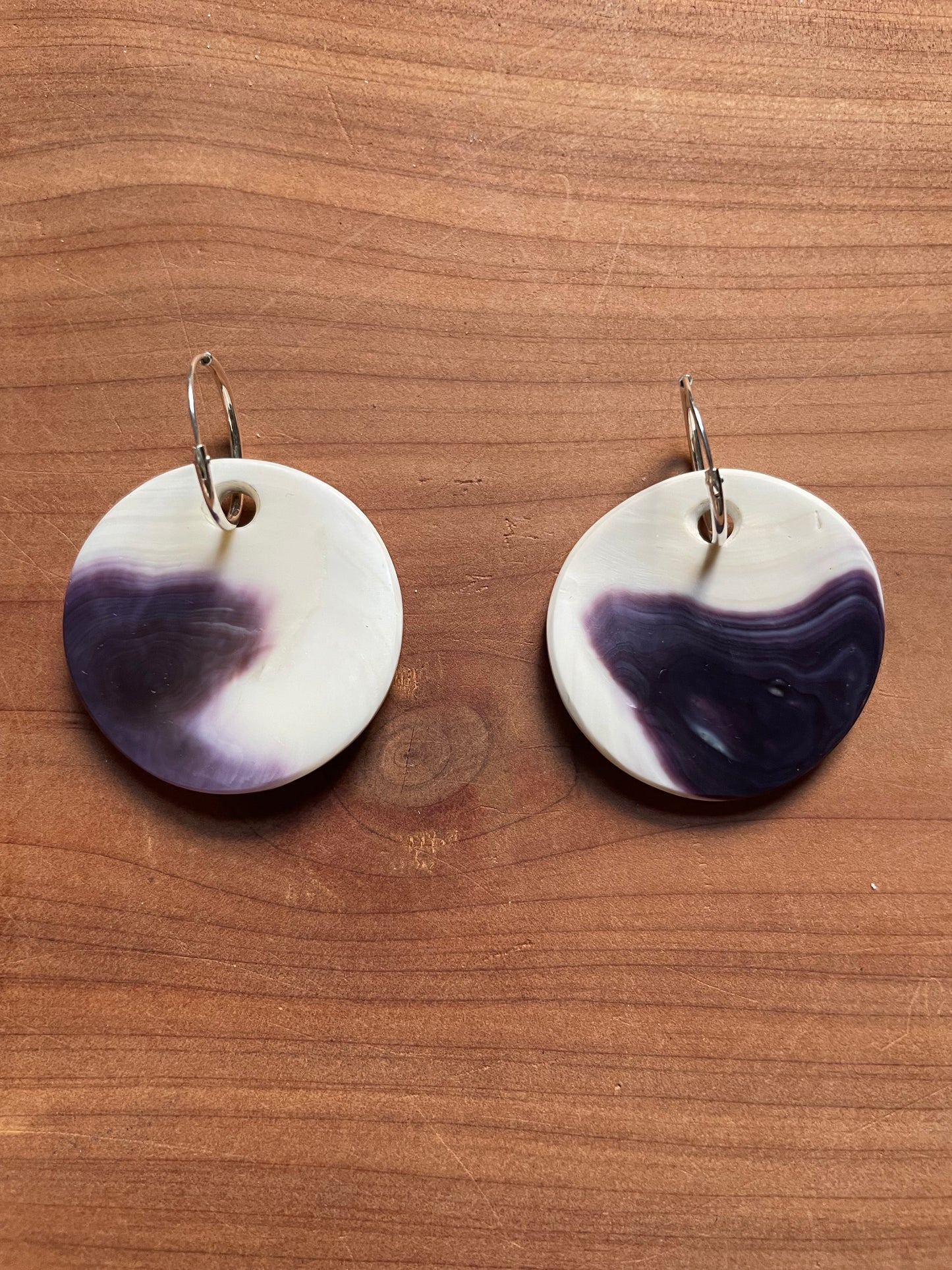 Large Wampum Sun Disc Earrings